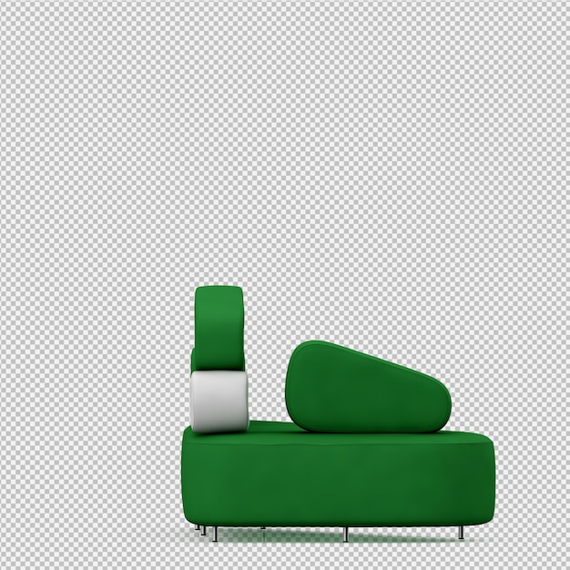 Rendering 3D divano isometrico