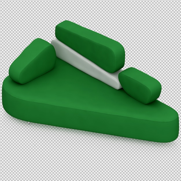 Rendering 3D divano isometrico