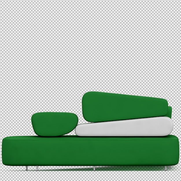 Rendering 3D divano isometrico