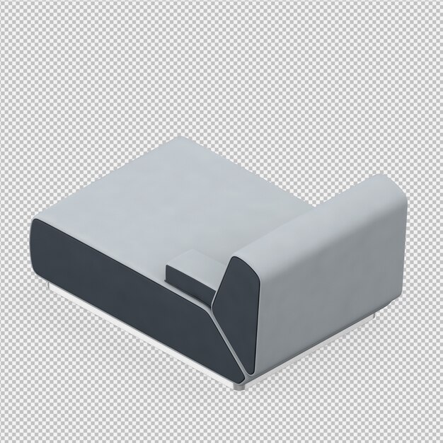 Rendering 3D divano isometrico