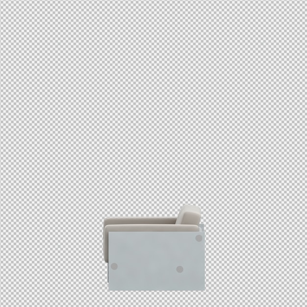 Rendering 3D divano isometrico