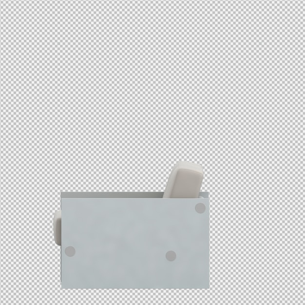 Rendering 3D divano isometrico