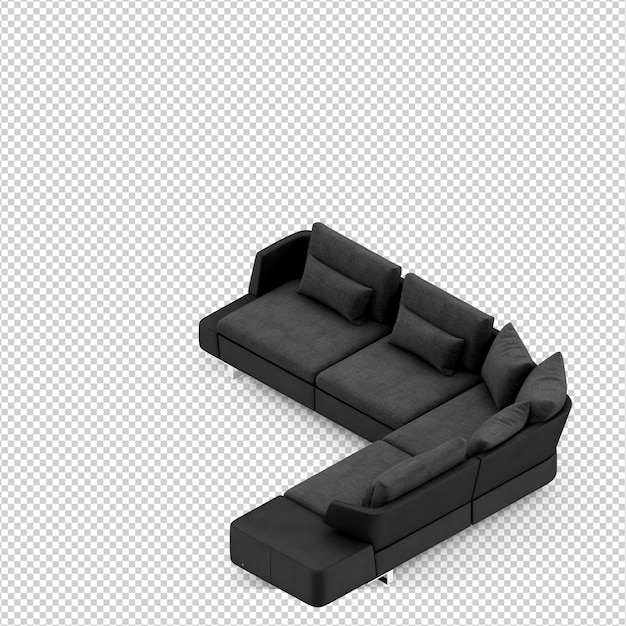 Rendering 3D divano isometrico
