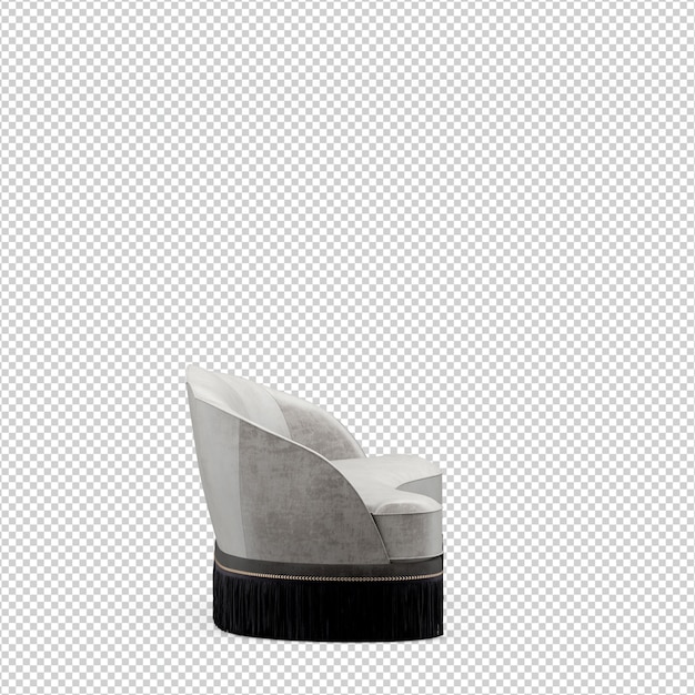 Rendering 3D divano isometrico