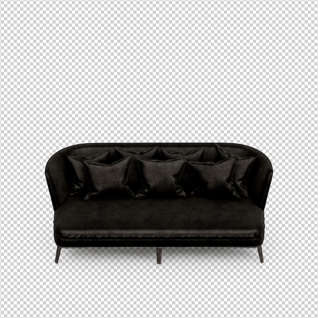 Rendering 3D divano isometrico