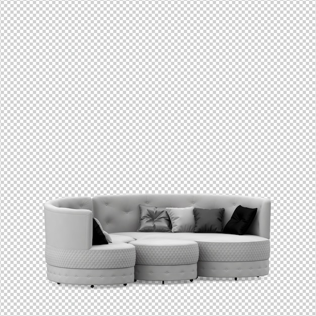 Rendering 3D divano isometrico