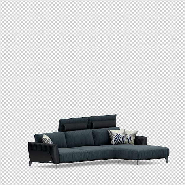 Rendering 3D divano isometrico