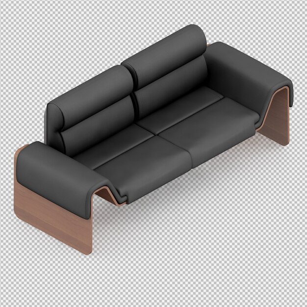 Rendering 3D divano isometrico