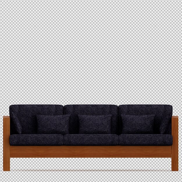 Rendering 3D divano isometrico