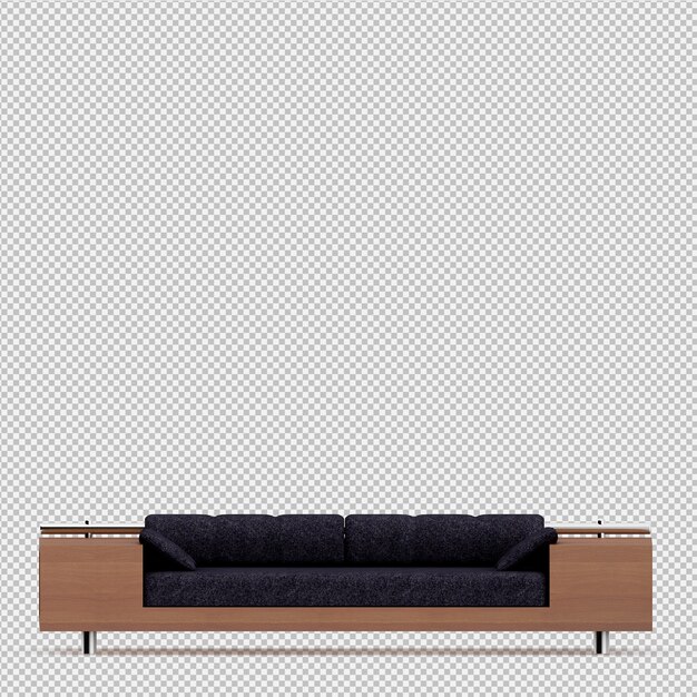Rendering 3D divano isometrico