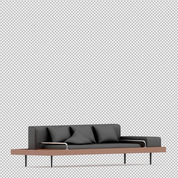 Rendering 3D divano isometrico