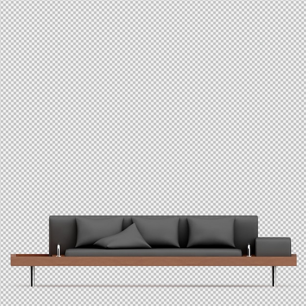 Rendering 3D divano isometrico