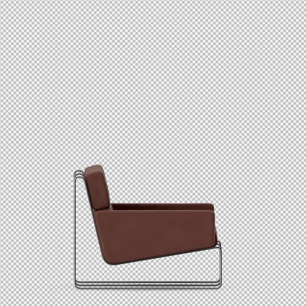Rendering 3D divano isometrico