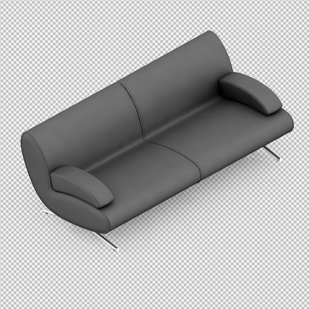 Rendering 3D divano isometrico