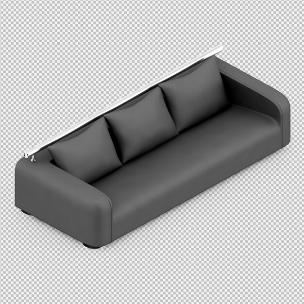 Rendering 3D divano isometrico