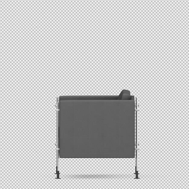Rendering 3D divano isometrico