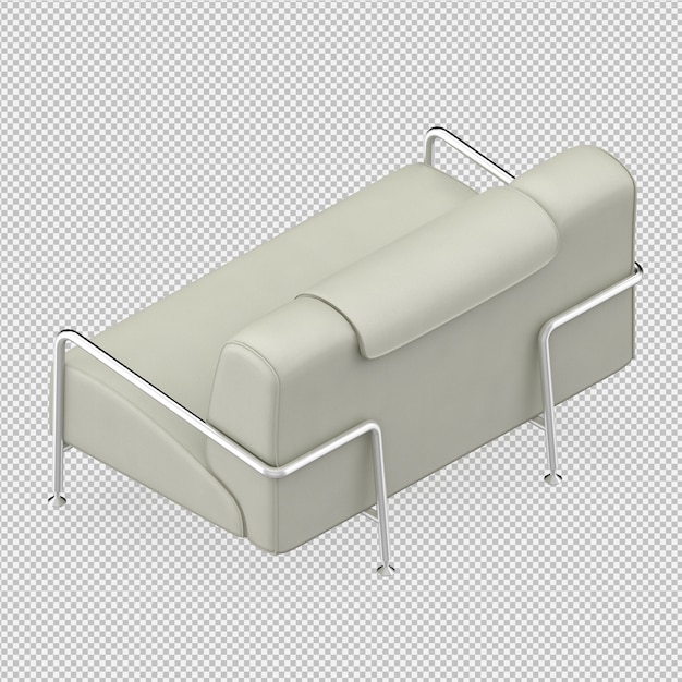 Rendering 3D divano isometrico
