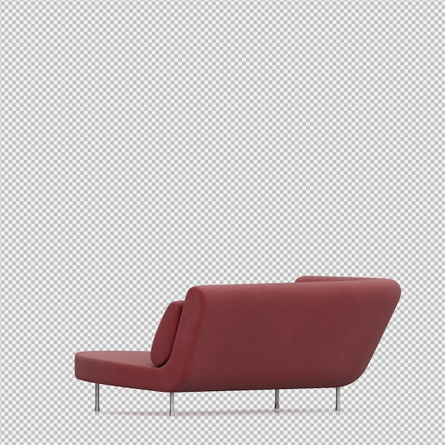 Rendering 3D divano isometrico