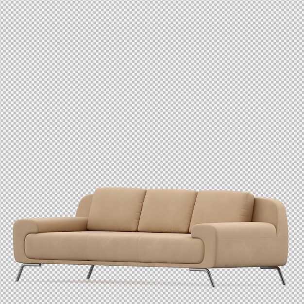 Rendering 3D divano isometrico