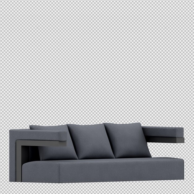 Rendering 3D divano isometrico