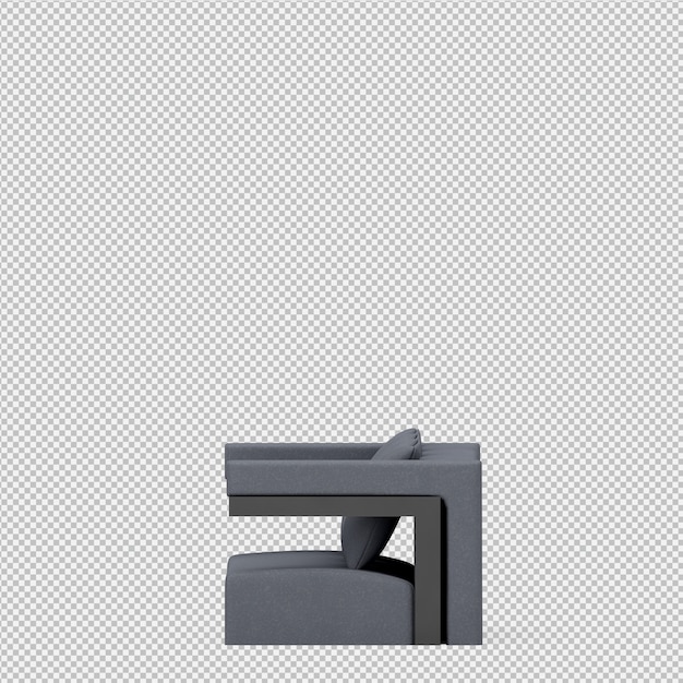 Rendering 3D divano isometrico