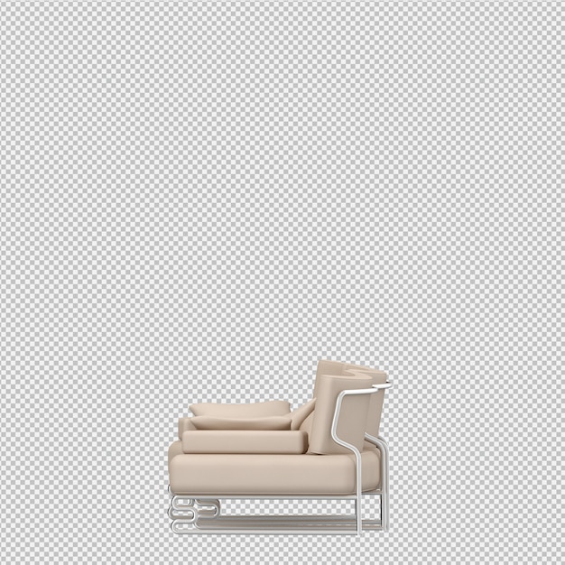 Rendering 3D divano isometrico