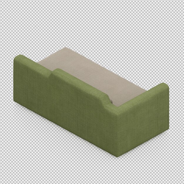Rendering 3D divano isometrico