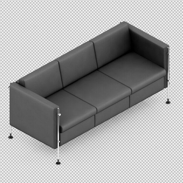 Rendering 3D divano isometrico
