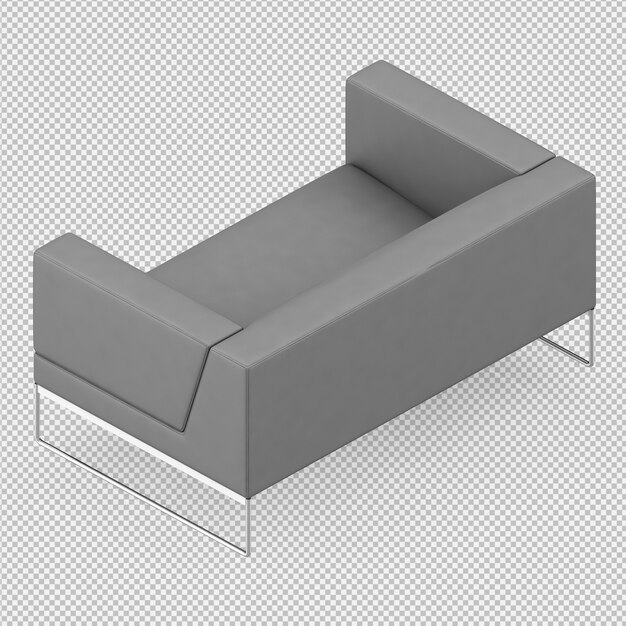 Rendering 3D divano isometrico