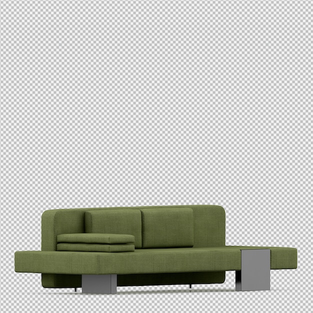 Rendering 3D divano isometrico