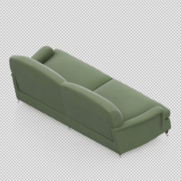 Rendering 3D divano isometrico