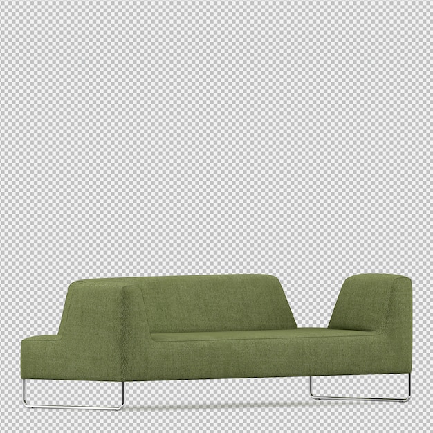 Rendering 3D divano isometrico