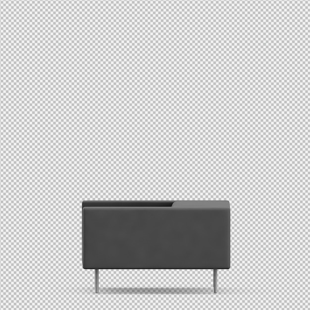 Rendering 3D divano isometrico
