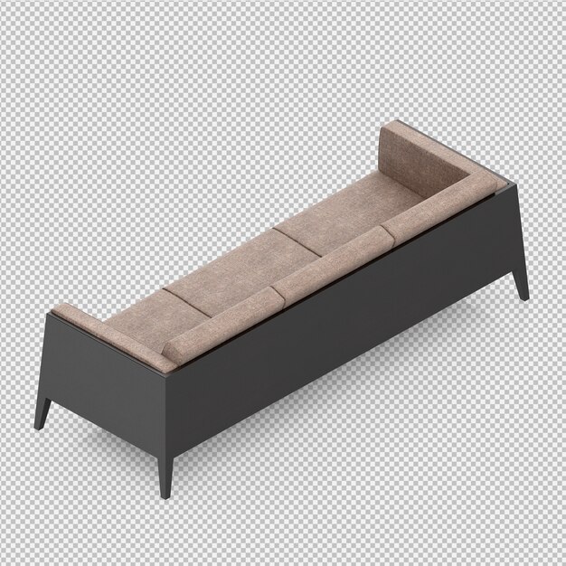 Rendering 3D divano isometrico