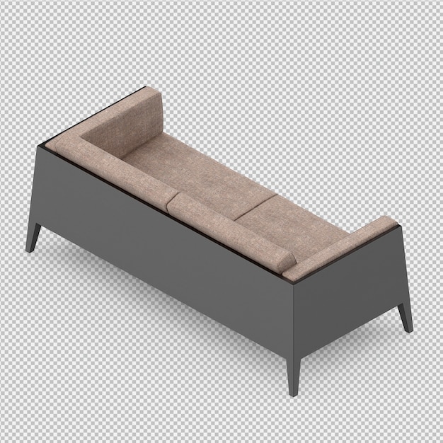 Rendering 3D divano isometrico