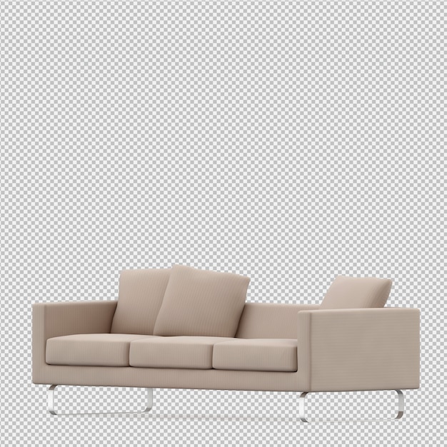 Rendering 3D divano isometrico