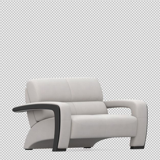 Rendering 3D divano isometrico