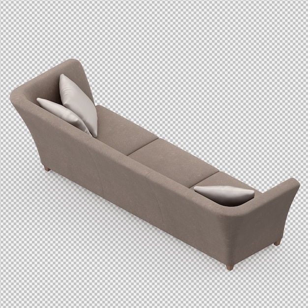 Rendering 3D divano isometrico