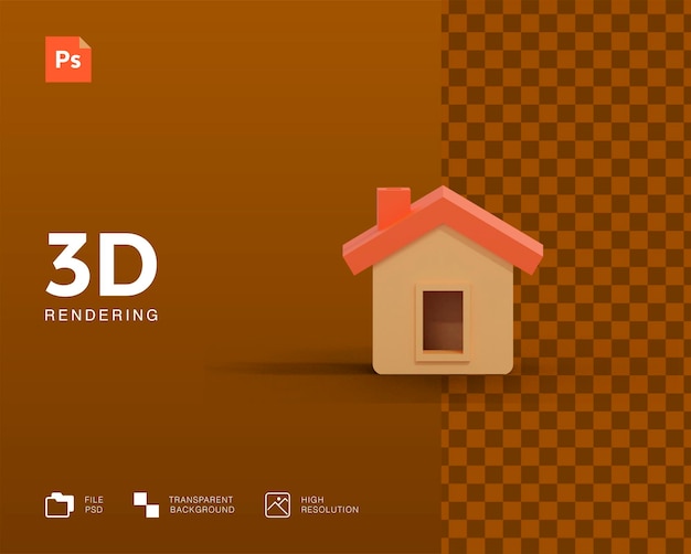 Rendering 3D domestico isolato