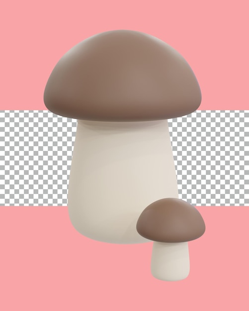 Rendering en 3D de dos hermosos hongos transparentes