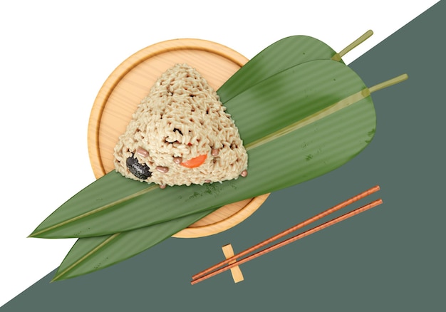 Rendering 3D Dragon Boat Festival cibo tradizionale Zongzi sfondo trasparente