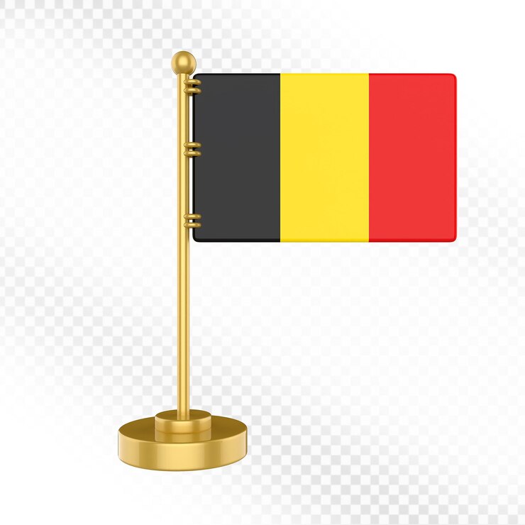 Rendering 3D d'un drapeau de table belge