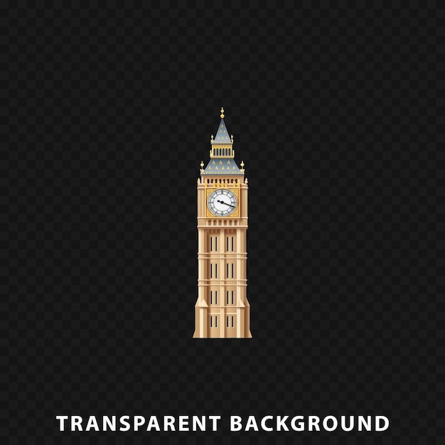 Rendering 3d Du Big Ben Isolé Sur Un Fond Transparent