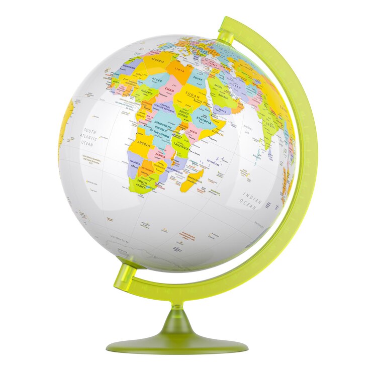PSD rendering 3d du globe politique isolé sur un fond transparent