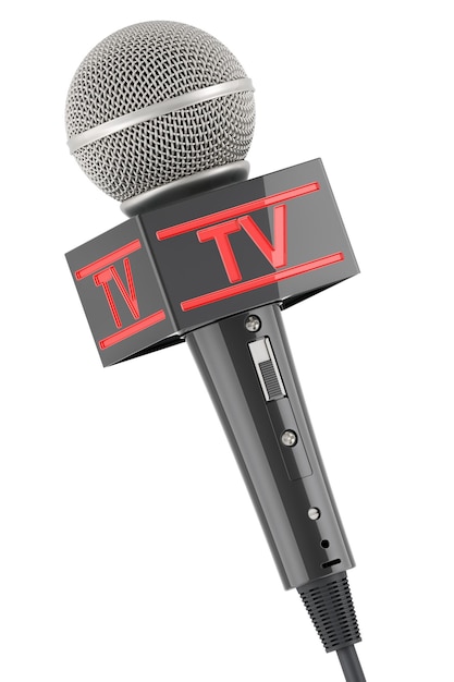 Rendering 3d Du Microphone Tv Isolé Sur Un Fond Transparent