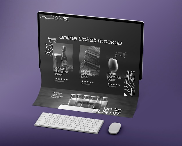 Rendering 3D du modèle de billet en ligne