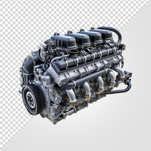 PSD rendering 3d du moteur de voiture sur un fond transparent