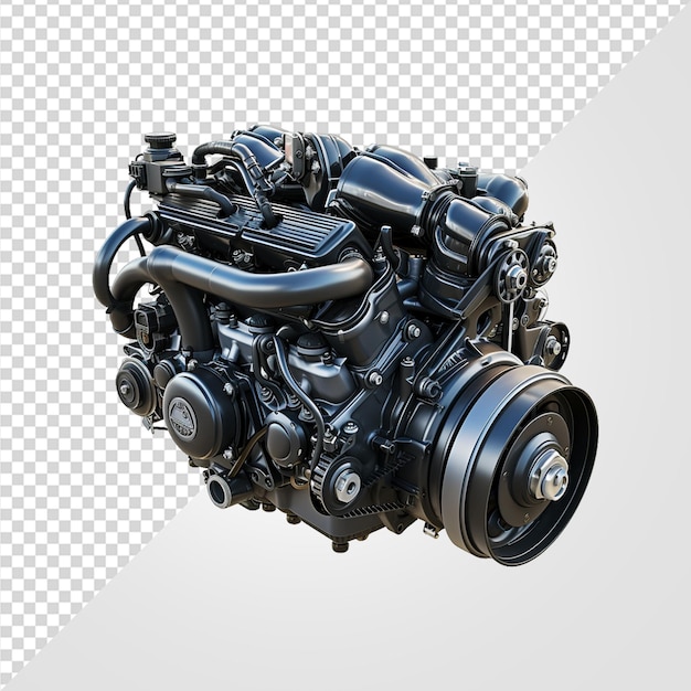 PSD rendering 3d du moteur de voiture sur un fond transparent