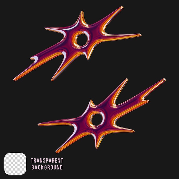 Rendering 3D du motif tribal métallique de Psd