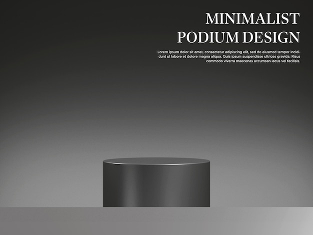 Rendering 3D du podium du piédestal avec un fond sombre vitrine de produits de beauté et de cosmétiques